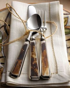 Premium Hand-<b>Carved</b> Bone Handle <b>Spoon</b> Bone Handle Salad Servers Set With Metal <b>Spoon</b> Fork Knife For Dining Decor Service Set - Product Image 1