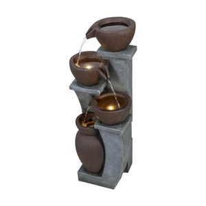 Fontana da Giardino Moderna a 4 Livelli con Illuminazione LED, 83 cm di Altezza, per Interni/Esterni, Ideale per Patio o Giardino - Product Image 6