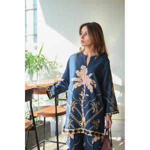 Magnifique ensemble coordonné bohème taille XL en tissu crêpe avec un imprimé numérique fantaisie - Product Image 3