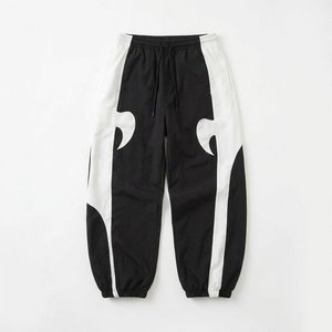 High Demands Custom Logo Black White Men's High Quality Nylon <b>Wind</b> <b>Breaker</b> Sets Suits For Summer Wear Streetwear Hoodies Trouser - Product Image 4