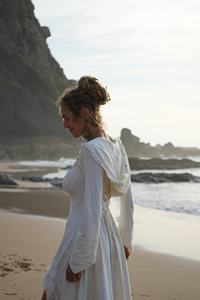 Vestido Boho para Ceremonia, Vestido de Algodón con Encaje, Estilo Fluido y Asimétrico, Ligero, para Playa, Festival, Verano - Product Image 5