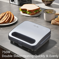 Machine à sandwich automatique personnalisée 750W, mini gaufrier portable, machine à beignets, grille-pain, machine à petit-déjeuner, plaque chauffante, utilisation en voiture, double