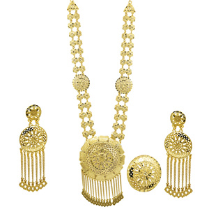 Juego de Joyería Nupcial Larga Estilo Dubái al por Mayor, Chapado en Oro 14K/18K/24K, Joyería de Moda, Diseño Turco Tradicional - Product Image 2