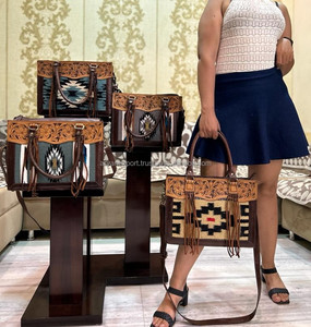 Bolso de mano de gran capacidad para mujer, bolso de mano con borlas para SILLÍN, bolso de hombro tipo bandolera de cuero de vaca genuino para mujer - Product Image 4