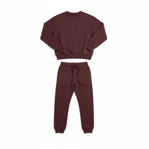 ชุดเซ็ตเสื้อสเวตเชิ้ตและกางเกงจ็อกเกอร์ผู้ชายทรงโอเวอร์ไซส์ ชุดวอร์มผ้าฝ้าย รับทำโลโก้ตามสั่ง ผลิตแบบ OEM ODM สำหรับขายส่ง - Product Image 4