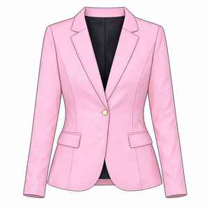 Blazer Rosa para Mujer Jack and Jill, Corte Entallado, Un Solo Botón, Chaqueta Formal de Oficina y Negocios, Venta al Por Mayor OEM - Product Image 1