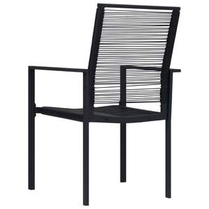 Juego de 2 Sillas de Jardín de Ratán Hueco de PVC Negro con Acero con Recubrimiento en Polvo, Elegantes Asientos para Exteriores - Product Image 5