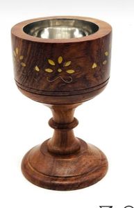 Porte-encens Mabkhara en bois élégant, fait main, brûleur d'encens en bois de santal avec calligraphie arabe pour une utilisation aromatique - Product Image 3