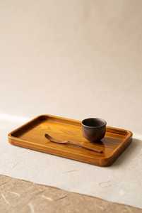 Bandeja Otomana Moderna de Madera de Nogal con Asas, Bandeja de Servicio para Decoración de Sala de Estar, Idea de Regalo para el Hogar, Artesanía MS, Paquete Multipiezas - Product Image 6
