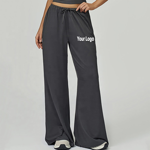 Pantalones Deportivos de Pierna Ancha y Corte Recto, 100% Algodón, Transpirables, Suaves, Holgados, de Color Sólido, con Cintura Elástica, Novedad 2026 - Product Image 4
