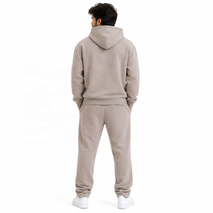 Ensemble de survêtement et jogging en molleton épais, vêtements de sport décontractés en molleton de coton, logo personnalisé, sweat-shirts grandes tailles, vente en gros - Product Image 3