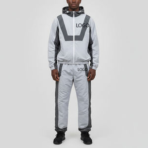 Ensemble de survêtements amples d'hiver imprimés écologiques OEM, style streetwear, jogger, sport, coupe-vent léger en nylon, unisexe, 2 pièces - Product Image 4