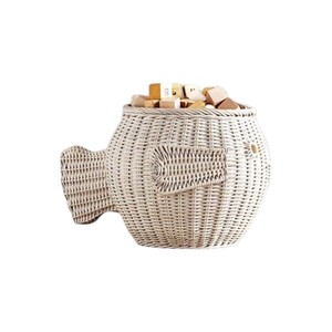 Cesta de Almacenamiento Grande de Ratán con Forma de Pez, Organizador de Juguetes para Niños, Organizador de Artículos Diversos, Maceta Decorativa con Forma de Animal para Sala de Estar - Product Image 6