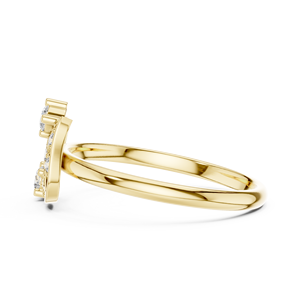 Anillo de oro macizo de 14k para mujer con diamante de corte redondo minimalista botánico antiguo, ideal para regalo, compromiso, aniversario, boda. - Product Image 2