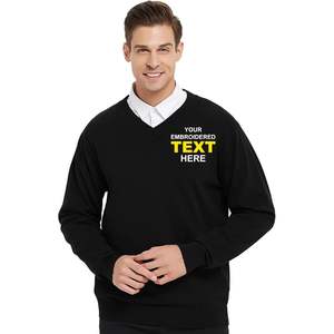 Jersey de manga larga con cuello en V para hombre 2025, suéter con monograma bordado personalizado, estampado de Anime de Cachemira cálido para Otoño Invierno - Product Image 3