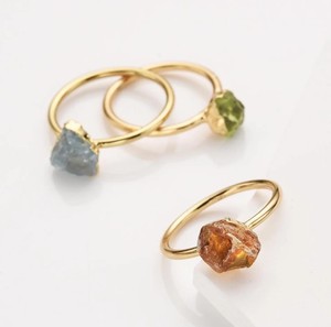 Anillo de Piedra Natural - Anillos de Piedras Preciosas con Baño de Oro para Mujer - Anillos Lisos al por Mayor - Product Image 5