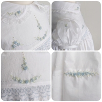 Robe brodée smockée sur mesure Jiefute en gros, robe blanche smockée à la main pour filles, robe de portrait pour mariage, robe de demoiselle d'honneur