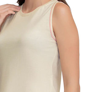 Camiseta sin mangas de algodón con bordado de flamencos para mujer, cuello redondo, estilo casual - Product Image 4