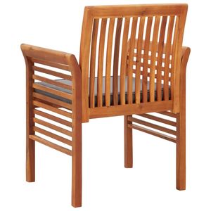 Solid Acacia Wood Dining Chair with Brown <b>Frame</b> and Dark <b>Grey</b> Cushion - Product Image 4