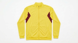Veste zippée rouge pour homme à manches longues avec bordure contrastante, col montant, respirante, en polyester, coupe classique, toutes saisons - Product Image 3
