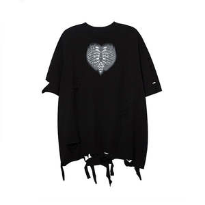 Camiseta de Manga Corta Estilo Hiphop para Hombre, Vintage, Estilo Americano, Oversize, Tallas Grandes, 100% Algodón Ecológico - Product Image 1