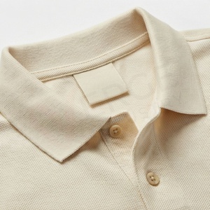 Chemise décontractée pour homme en piqué 100 % polyester bleu marine à manches courtes, respirante, infroissable, coupe classique, design tricoté uni - Product Image 4