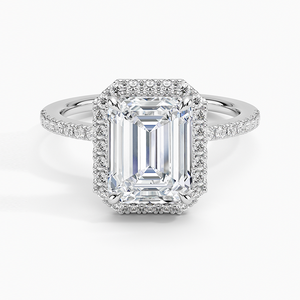 BOJ <b>Ring</b> 0100 <b>Emerald</b> Cut 925 <b>Silver</b> Halo Stone Prong Setting Solitaire Diamond <b>Ring</b> 2ct D Color VVS1 Moissanite GRA Certified - Product Image 1
