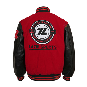 2026 Winter <b>Men</b> Women Oversized Cropped Varsity <b>Jacket</b> <b>Velvet</b> Body PU Leather Sleeves Short Bomber Baseball Streetwear Coat - Product Image 4