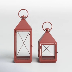 โคมไฟโลหะธีมคริสต์มาสสีแดงขายส่ง สำหรับตกแต่งบ้านบนโต๊ะและพื้น - Product Image 2