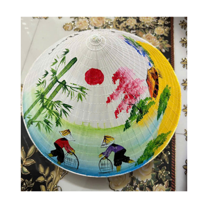 Sombrero Cónico de Hoja de Palma y Bambú Hecho a Mano en Vietnam, Estilo Tradicional, para Playa, Festivales, Decoración y Regalo - Product Image 1