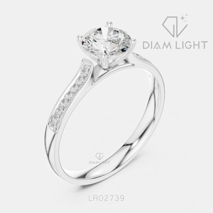Bague de fiançailles en diamant de laboratoire certifié IGI 0,80 carat, or blanc 14 carats, taille ronde, F+ VS+, pavé, bijoux pour femmes - Product Image 2