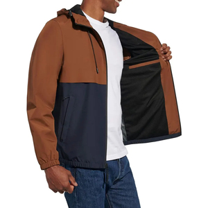 Men's Windbreaker <b>Jacket</b> Casual Winter Wear Zipper Front Solid Color <b>Slim</b> <b>Fit</b> Regular Length Quick Dry Cotton Shell - Product Image 5