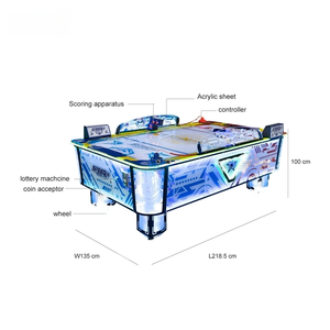Dazzling <b>Multi</b> Puck Air Hockey Arcade <b>Game</b> Machine 2 Player Wooden Frame Coin Operated Entertainment <b>Table</b> 105W 355W HGR - Product Image 2