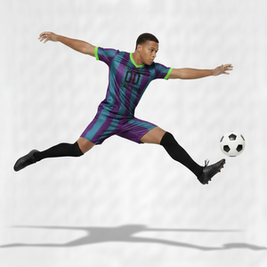 Kit d'uniforme de football personnalisé avec logo, teint en pièce, séchage rapide, protection UV, tissu respirant pour l'entraînement en équipe - Product Image 2