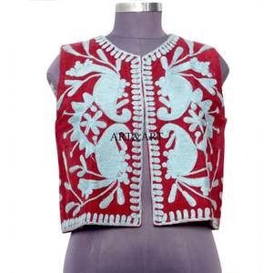 Chaleco estilo vintage para mujer con estampado floral, cuello redondo, tela Cotrise, informal, para todas las estaciones, sin mangas. - Product Image 1