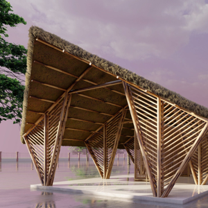 Diseño con ventilación natural, bungalow prefabricado de bambú de Vietnam para restaurante - Bungalow tipo invernadero ecológico de 10-200 metros cuadrados - Product Image 6