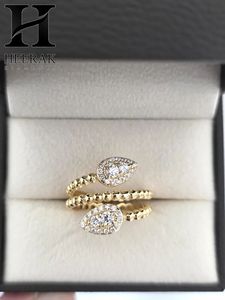 Luxury Pear Shape Halo Lab Grown Diamond Open Wrap <b>Ring</b> <b>Adjustable</b> Beaded Band Fine ladies <b>ring</b> - Product Image 2