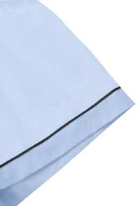 Conjunto de pijama de manga corta color granate para mujer con ribete blanco, ropa de dormir clásica de algodón, conjunto de pantalones cortos con botones delanteros para verano - Product Image 2