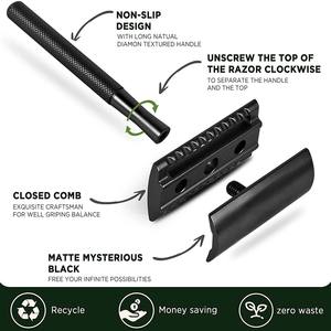 Rasoir de sécurité à double tranchant en acier inoxydable de qualité professionnelle pour hommes - Réutilisable, écologique, léger (15g) - Product Image 4