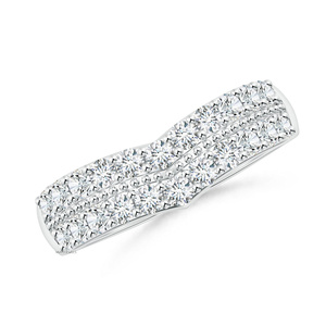 Bague de mariage large de luxe vintage à double rangée de diamants de laboratoire taillés, avec détails perlés, en or 10K/14K/18K ou argent 925/935 plaqué rhodium - Product Image 3
