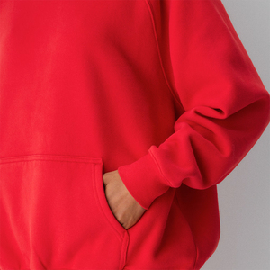 Conjunto de Sudadera con Capucha y Pantalones Deportivos Raglan para Mujer, Color Rojo, Manga Larga, Informal, con Bolsillos Laterales, para Otoño, Servicio OEM - Product Image 5
