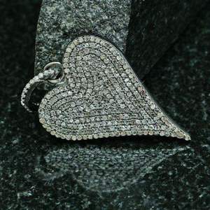 Elegant Trendy SHRAMAN DIAMOND 925 Sterling <b>Silver</b> Rhodium Plated Iced Heart <b>Necklace</b> Custom Lab Grown Diamond Pendant Fine - Product Image 3