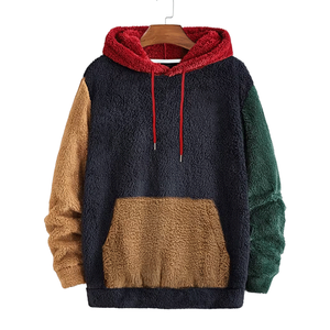 Nouveautés : Sweat à capuche Sherpa décontracté, épais et oversize, uni, en molleton, style streetwear unisexe, brodé - Product Image 3