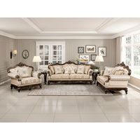 Ensemble de canapés Chesterfield de luxe en bois de teck massif, style moderne du milieu du siècle, 6 places, en tissu écologique, pour appartement, centre commercial, hôtel