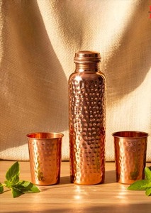 100% <b>Copper</b> Metal Attractive Finishing <b>Copper</b> Water <b>Bottle</b> Best for Indoor, Camping, Traveling Water <b>Drinking</b> <b>Bottles</b> Trending - Product Image 6