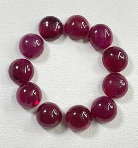 Cabujón de Rubí Africano Natural de Calidad Comercial, Tratado Térmicamente, Forma Redonda de 8 mm, Color Rojo Rosado, Gema Suelta para Joyería - Product Image 2