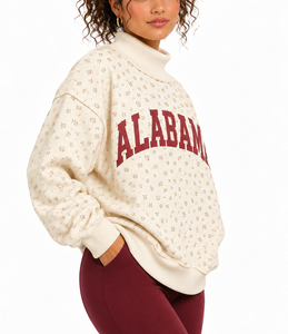 Sudadera Universitaria Extra Grande Personalizada al por Mayor, Unisex, Cuello Alto, Felpa de Algodón, Parche de Chenilla Griega, Sudadera de Invierno - Product Image 4