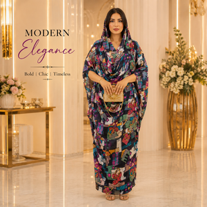 Tissus en voile de coton abstrait imprimés numériquement pour les Toub soudanais |   Tissu respirant pour vêtements traditionnels en gros - Product Image 2