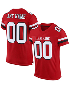 Men's Custom Design Anti-Bacterial <b>Heat</b>-Transfer Printed 100% Polyester American Sports Jersey Breathable Custom Size Front - Product Image 1