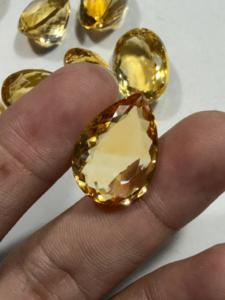 Citrine scintillante facettée pour bijoux de mode, citrine naturelle taillée pour bijoux à prix abordable - Product Image 3